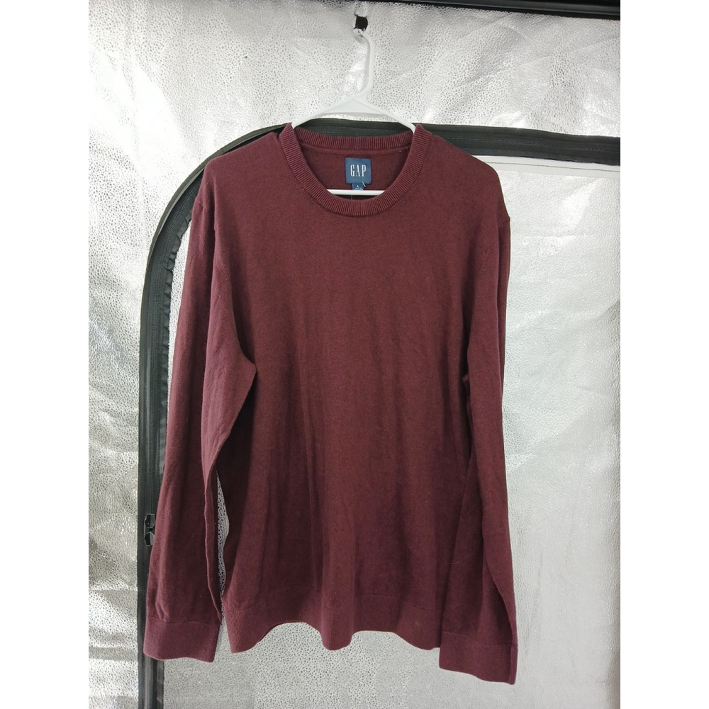 Gap Mens Burgundy Sweater Size L Cotton Crewneck New